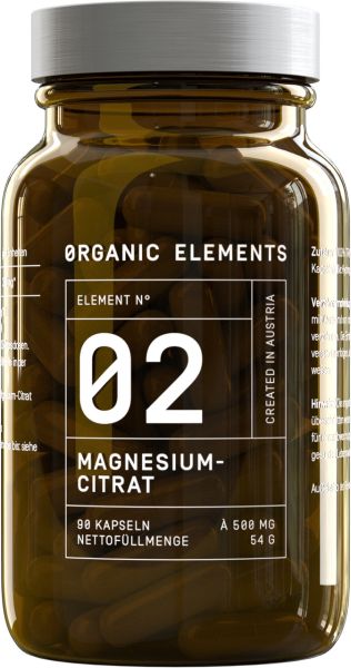 Magnesium Citrat Kapseln von Organic Elements